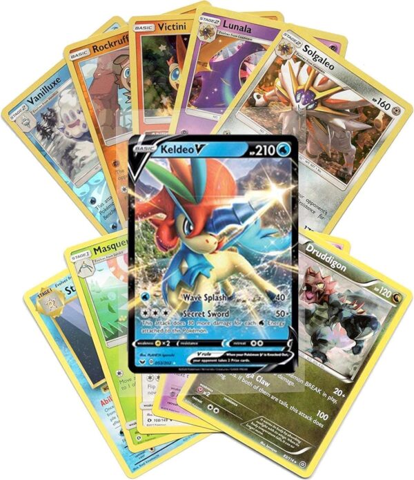 Pokemon Cards 50 Card Assorted Lot with Guaranteed V Pokemon - Image 3