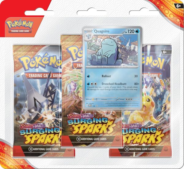Pokémon TCG Scarlet & Violet 8 Surging Sparks Three Booster Blister - Image 2