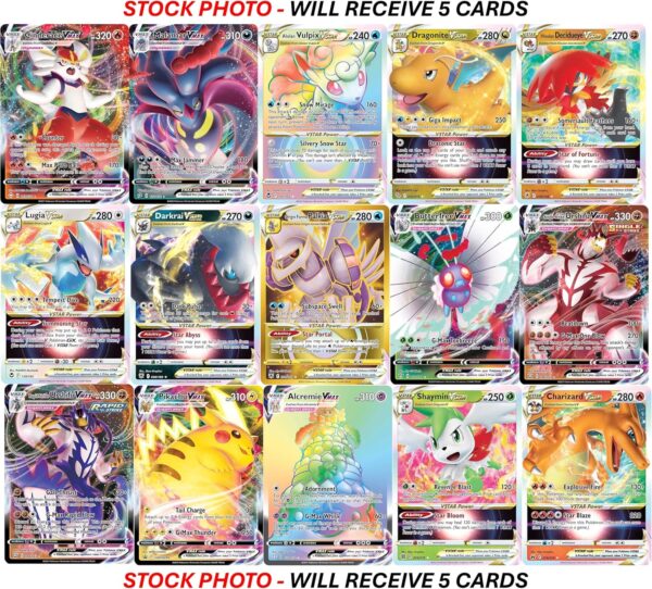 5 Pokemon Card VMAX/VSTAR Bundle - X2 VSTAR - X2 VMAX - X1 Secret Rare - No Duplicates - Image 3