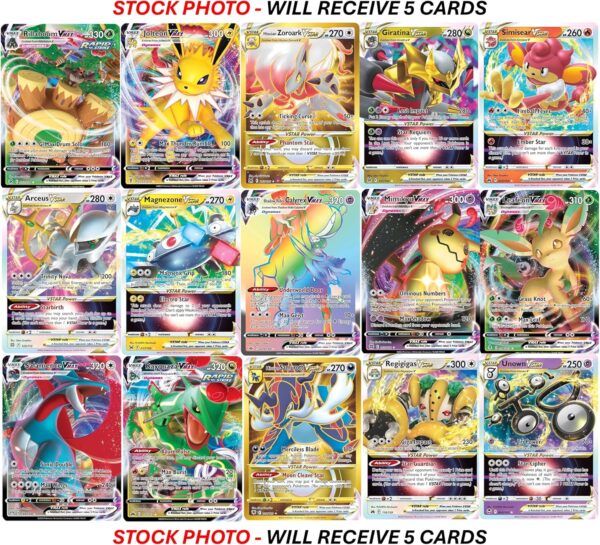 5 Pokemon Card VMAX/VSTAR Bundle - X2 VSTAR - X2 VMAX - X1 Secret Rare - No Duplicates - Image 4
