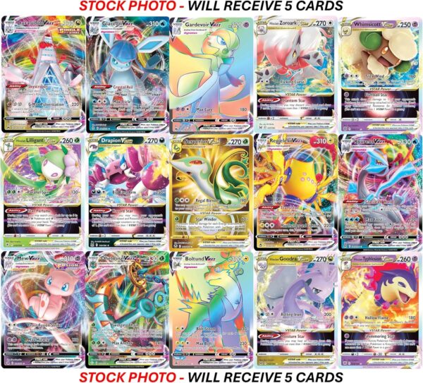 5 Pokemon Card VMAX/VSTAR Bundle - X2 VSTAR - X2 VMAX - X1 Secret Rare - No Duplicates - Image 5